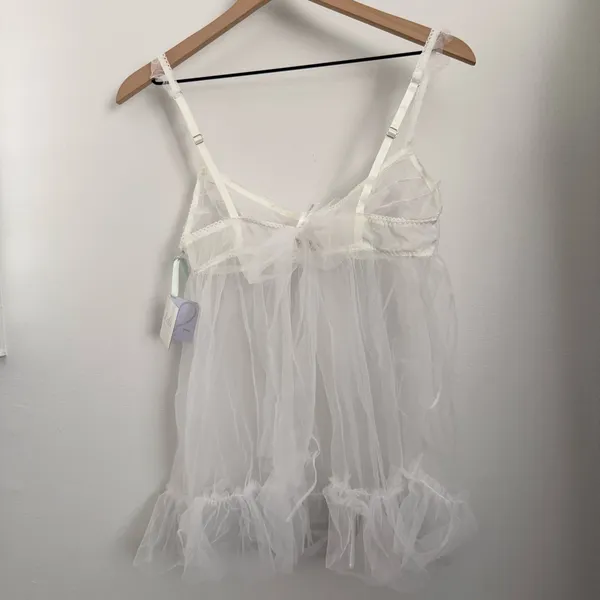 Victoria’s Secret Large‎ NEW I Do Bridal Babydoll Slip Bridal Sheer Lolita Bow - Image 6