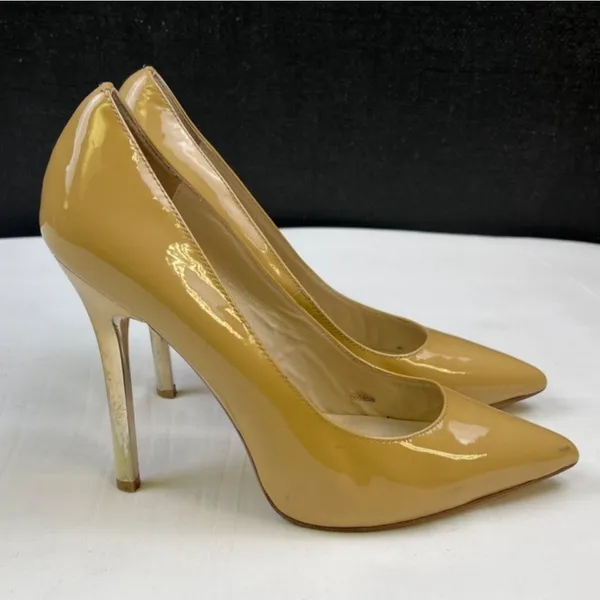 Michael Kors Women's Beige Leather Shoes/Heels Sz 6.5M SKU 4521 - Image 4