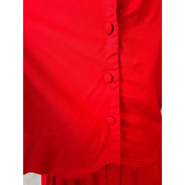Vintage Karin Stevens Red‎ Beaded Overlay Maxi Dress 80s 90s - Image 11