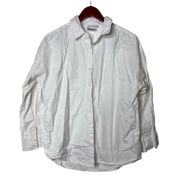 Gestuz white oversized boxy fit button down shirt sz 36 US 4 - Image 2