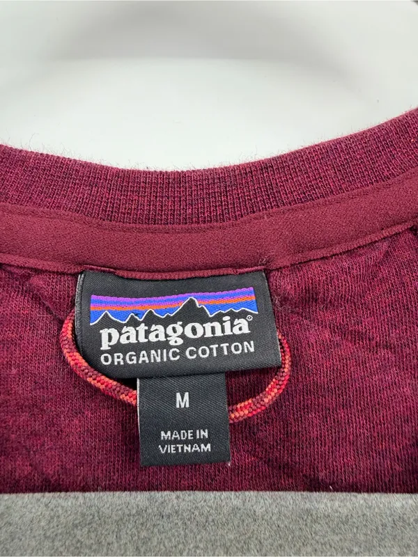 Patagonia Organic Cotton Quilt Crew Women M Chicory Red Quilted Sweatshirt‎ - Image 5