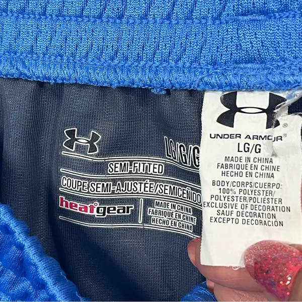 Under Armour Heat Gear Blue‎ Shorts Size Large - Image 3