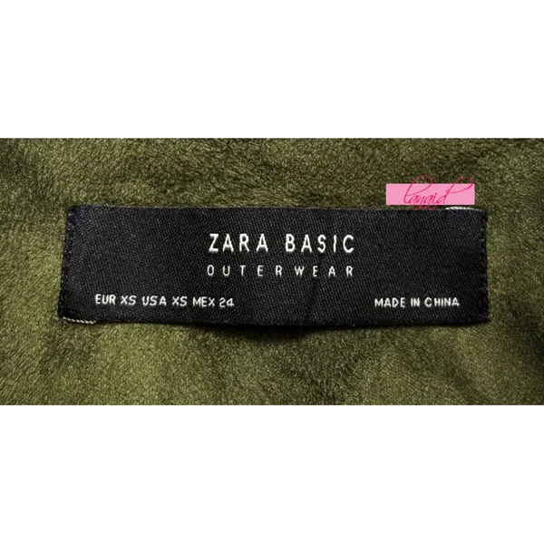 Zara Belted Suede Effect Biker Jacket Olive Military Moto Edgy Punk Cropped Coat - Image 8