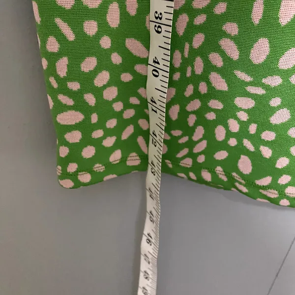 Zara Green Pink Jacquard Spaghetti Straps Straight Neck Fitted Midi Dress L - Image 4