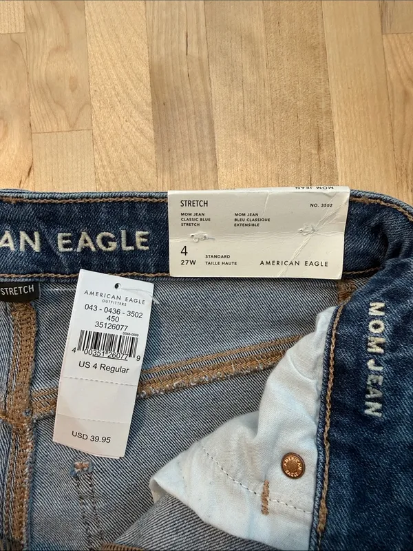 NWT American Eagle Outfitters High Rise Mom Jeans, 27 / 4 - Image 8