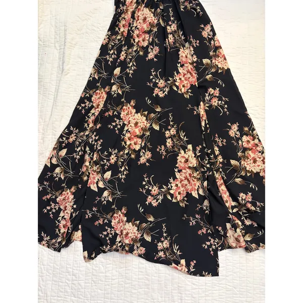 Lulus Feel the Music Midnight Blue Floral Print Halter Maxi Dress NWOT S - Image 9