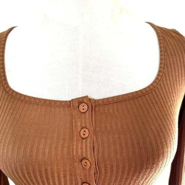 Princess Polly brown button long sleeved bodysuit - Image 10