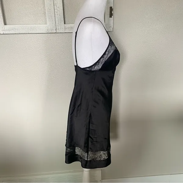 Victoria's Secret Black Lace Trim Chemise - Image 2