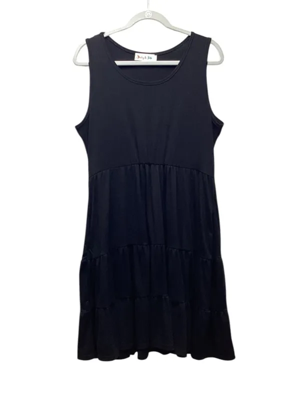 Shirley & Stone tiered sleeveless Midi dress Black size Large - Image 4