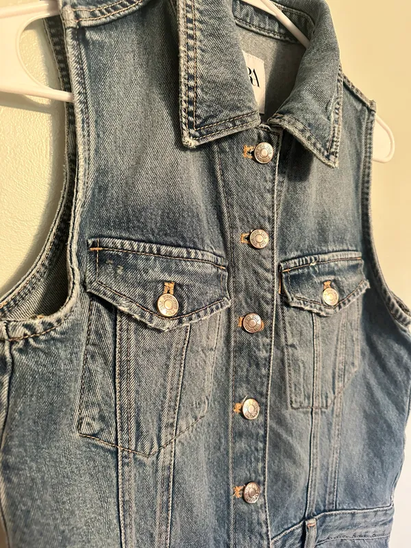 Zara Denim Romper - Image 5