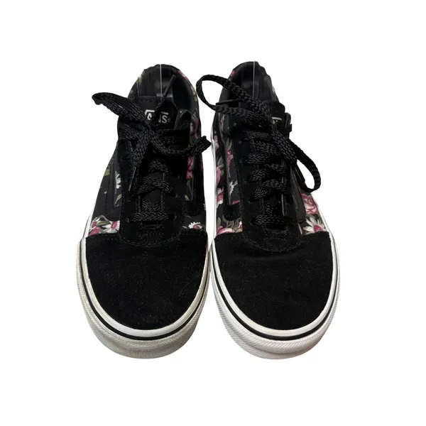 Vans Old Skool Floral Print Black Suede Low Top‎ Women's Shoes Size 6 Grunge - Image 2