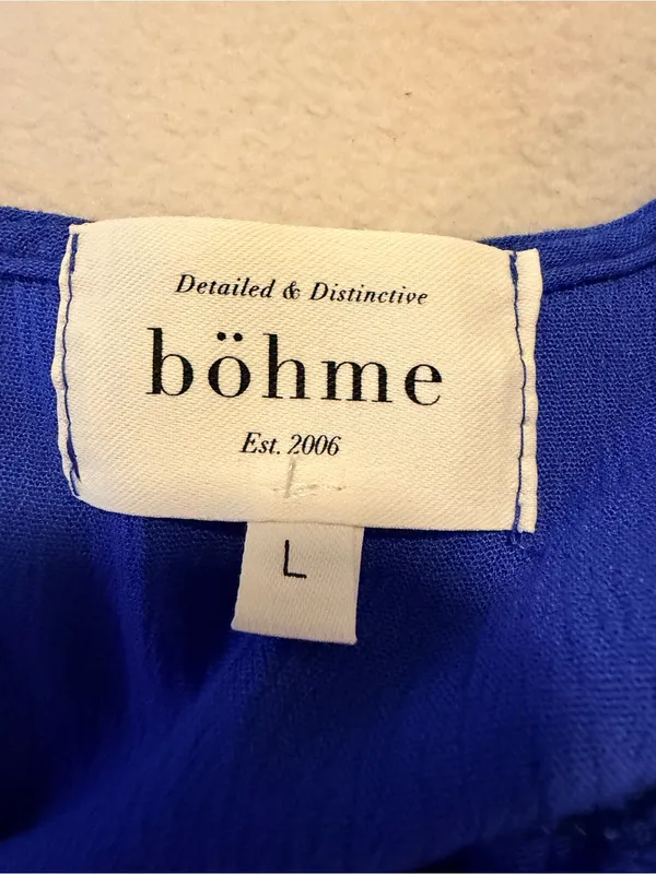 Bohme Cobalt Blue Smocked Midi Dress - Image 3