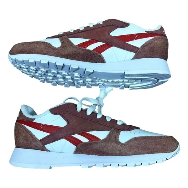 Reebok Classic Leather Suede Low Top Sneakers White/Scorched Earth/Hoop Red 7 - Image 2
