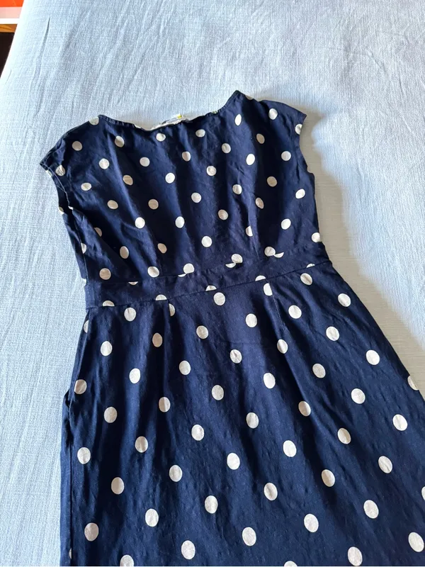 Boden Florrie Jersey Dress Navy Polka Dots - 10P - Image 10