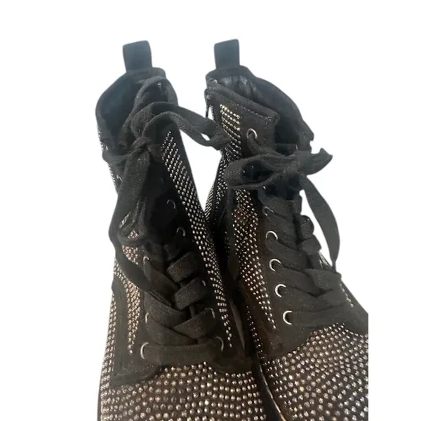 Madden Girl Women’s Black Kurrt Lace-Up Combat Boots with Silver Studs Size 7.5 - Image 5