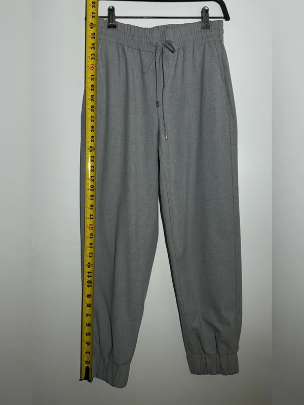 Zara Light Gray Elastic Waist Drawstring Pants - Image 11