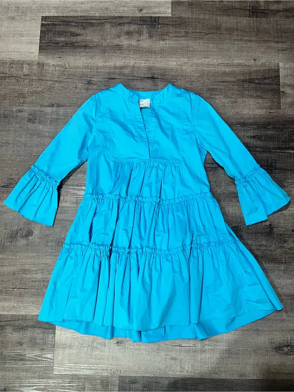 KASIA RESORT Anthropologie Mini Tiered Long Sleeve Dress - Image 2