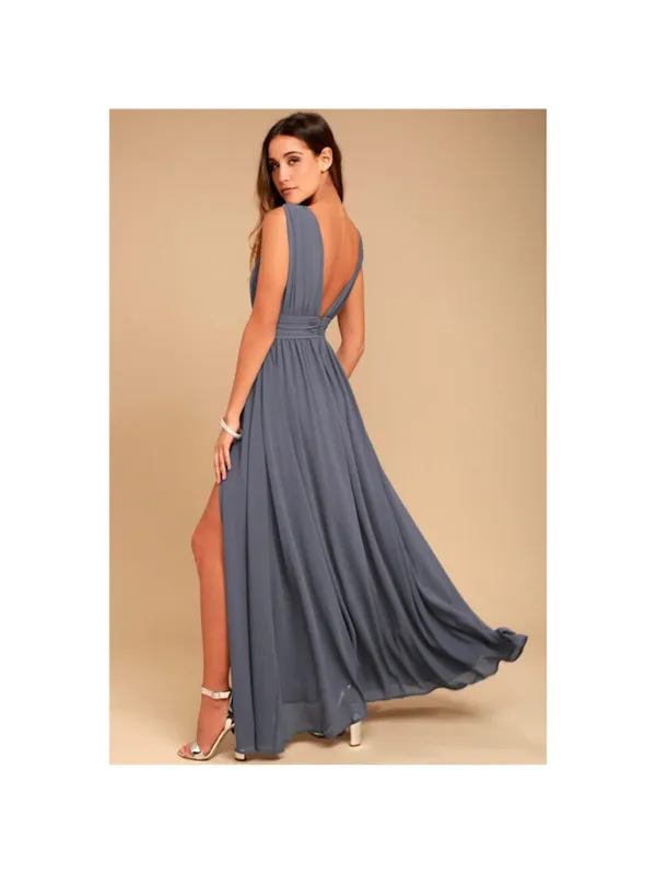Lulus Heavenly Hues Denim Blue Maxi Dress - Image 3