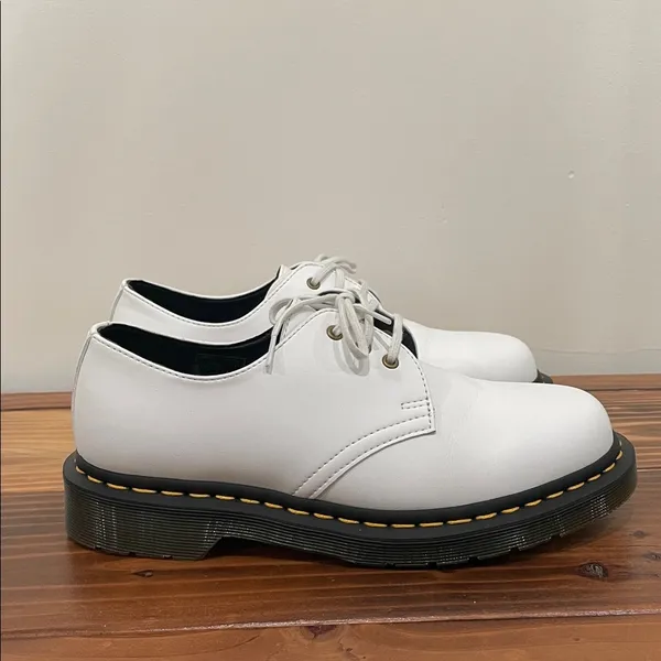 Dr. Martens 27214 Vegan Oxford Shoes Men's Size 6 Women's Size 7 White Leather - Image 19