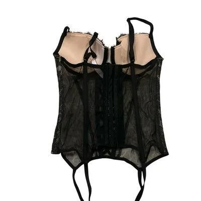 Victoria’s Secret black lacy lace corset size m garter with straps - Image 2