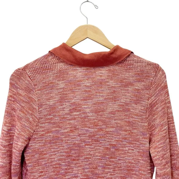 NWT Free People Making Memories Cropped Henley Sweater Size Medium Terra Cotta - Image 7