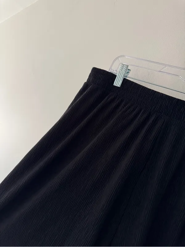 Bailey 44 Black Ribbed Wide Leg‎ Elastic Waist Pull On Pants - Image 3