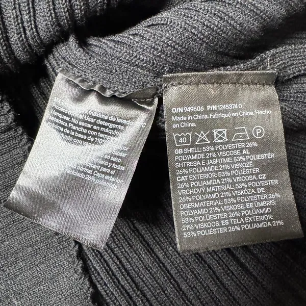 H&M Black Ribbed Knit Bodycon Dress Large NWT Minimalist LBD - Image 10