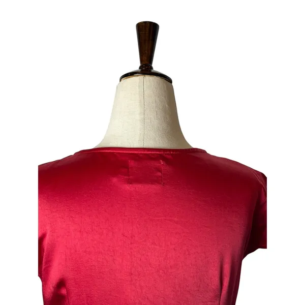 Princess Polly Emily Mini Dress Women 6 Red Satin Wrap V-Neck Sexy Party - Image 7