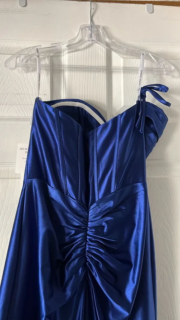 Sophia Collection designer boutique royal/navy blue prom dress - Image 4