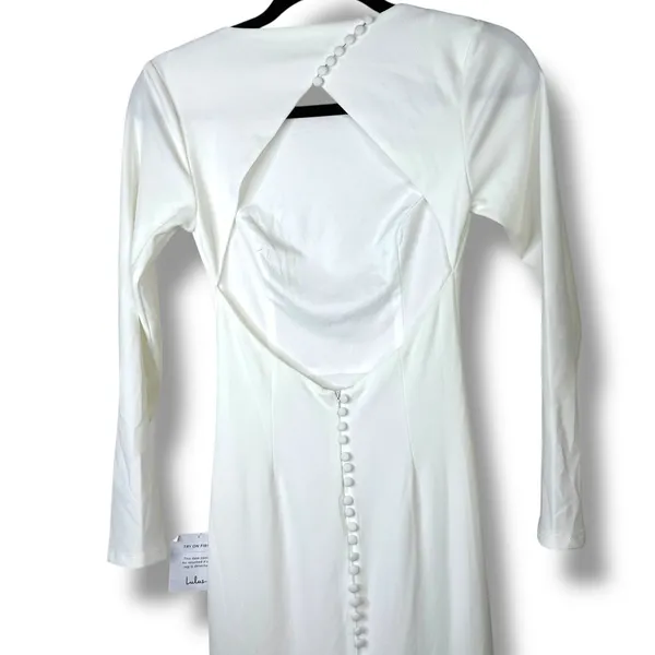 NEW Lulus Luxe Bridal Eloquent Endearment White Backless Maxi Wedding Dress - Image 8