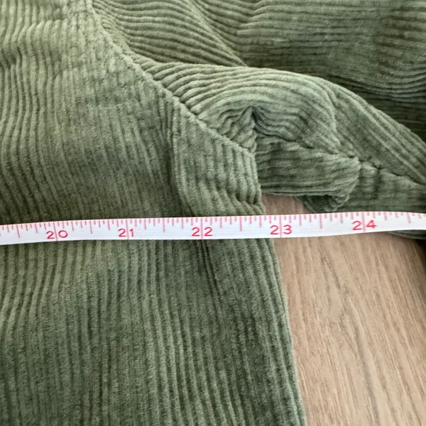 ZARA Frayed Green Corduroy Jacket - Image 6