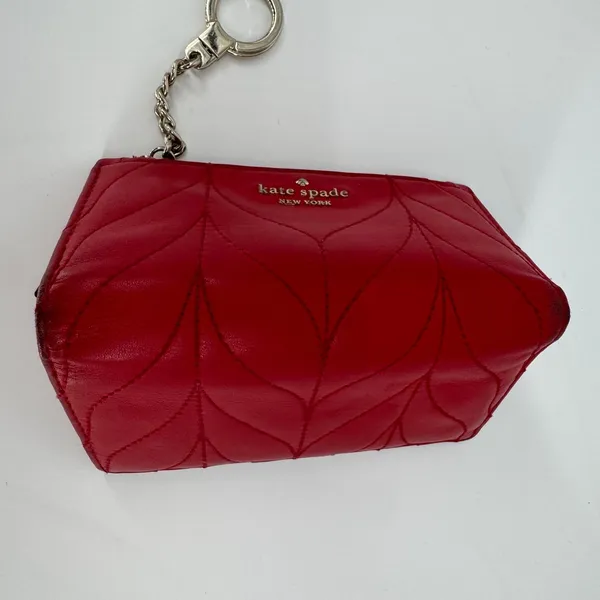 Kate Spade Briar Lane Mikey Wallet Red Quilted Cow Leather Gold One Size - Image 4