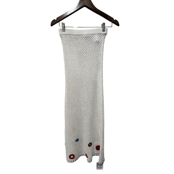 Topshop Maxi Skirt Floral‎ Open Knit Crochet Size Small - Image 3