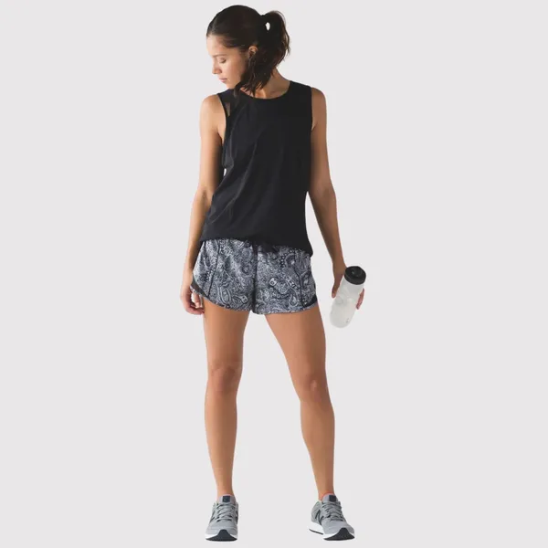 Lululemon Women Shorts Black Hotty Hot Paisley Low Rise Stretch Athletic Size 6 - Image 2