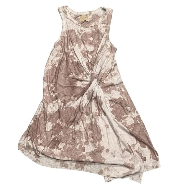 Anthropologie Tina + Jo Sleeveless Bleach Dye Twist Tunic Mini Dress - Image 5