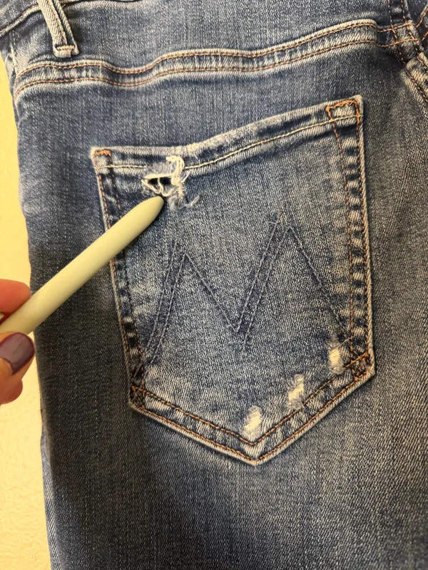 MOTHER The Insider Crop Step Chew Denim Jeans Blue Size 26 - Image 5