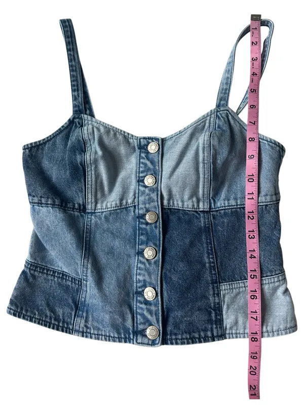Gap Patchwork Denim Corset Top - Image 6