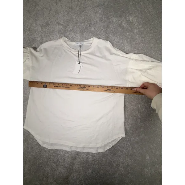 miou muse bubble sleeve blouse nwt ivory small‎ oversized - Image 5
