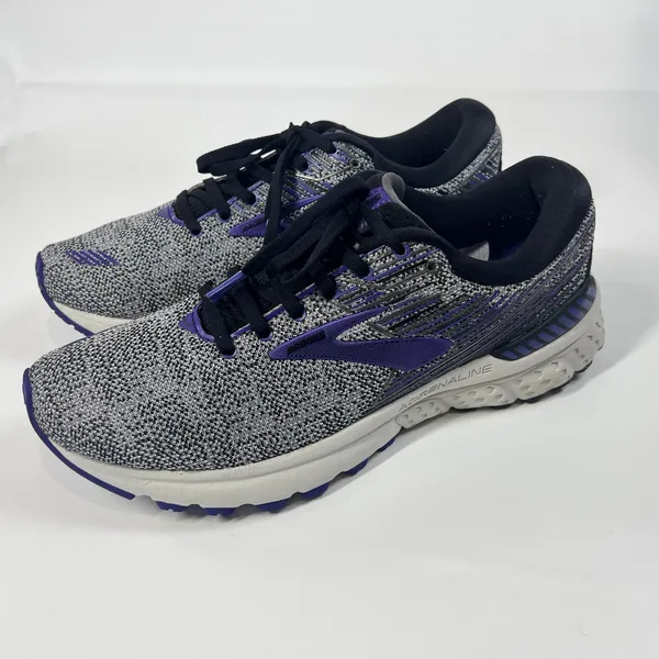 Brooks Adrenaline GTS 19 Running Shoes Women's 9.5 Gray Purple Support Sneakers‎ - Image 2