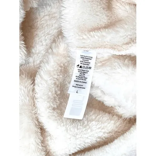Lularoe‎ Cream High Pile Fleece Pullover Jacket LARGE Plush Cozy Outdoor Quilted - Image 9