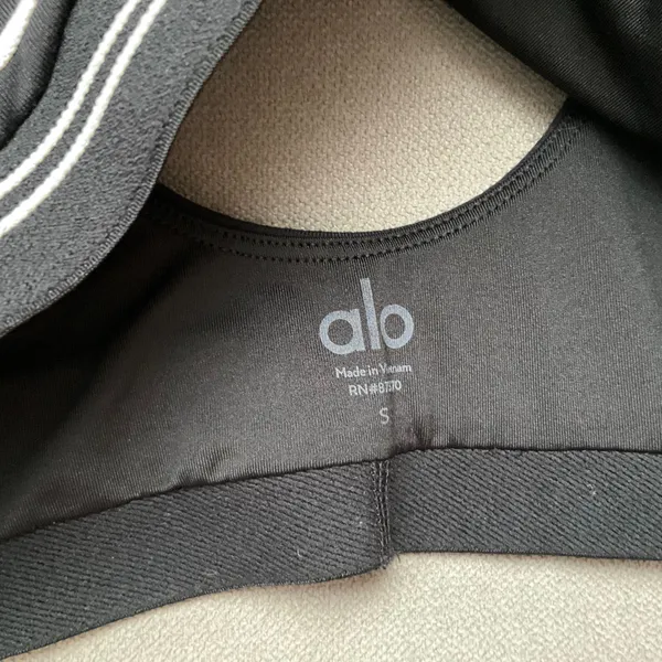 Alo Yoga Airbrush Heart Throb Bra Black/White S - Image 3