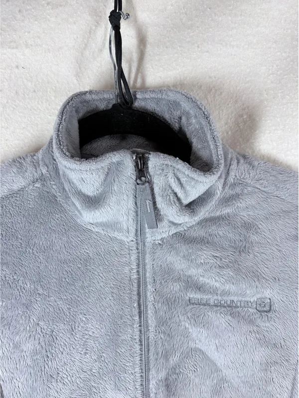 Free Country Women’s Gray Full Zip Fleece Jacket Small Soft Plush Lightweight - Image 8