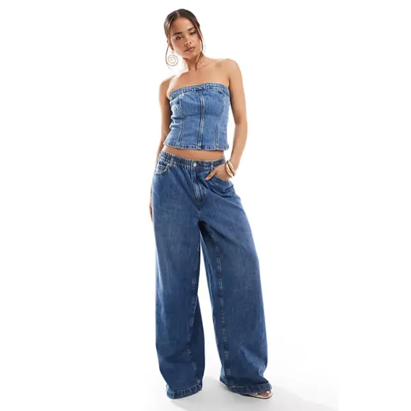 Abercrombie & Fitch NWT Strapless Denim Corset Top in Mid Wash Denim Size XS - Image 3