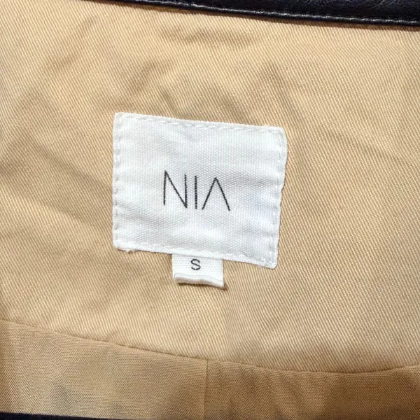 NIA Tan Cotton Canvas Barn Jacket Faux Leather Collar Zip Front NJ-2023-1 Small - Image 4