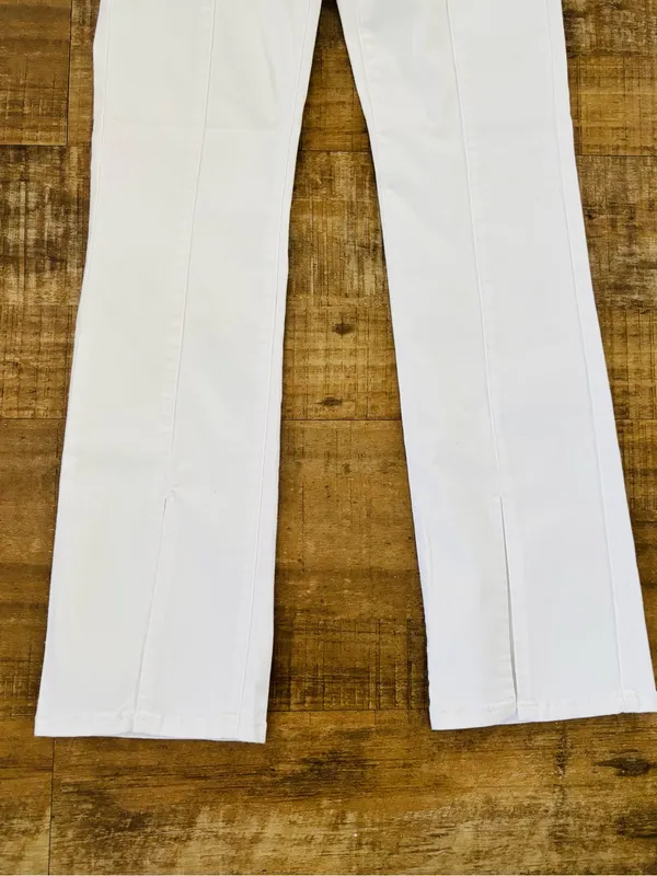 NWT Vibrant Miu White Splat front slit hem denim size 9 (28" waist x 32") - Image 2