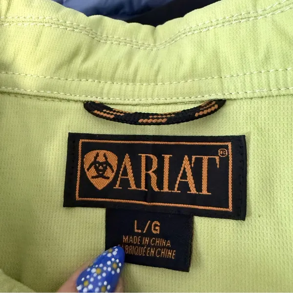 Ariat‎ Women's Lime Green Jacket Zip Up Pockets Western Midweight Lg - Image 5