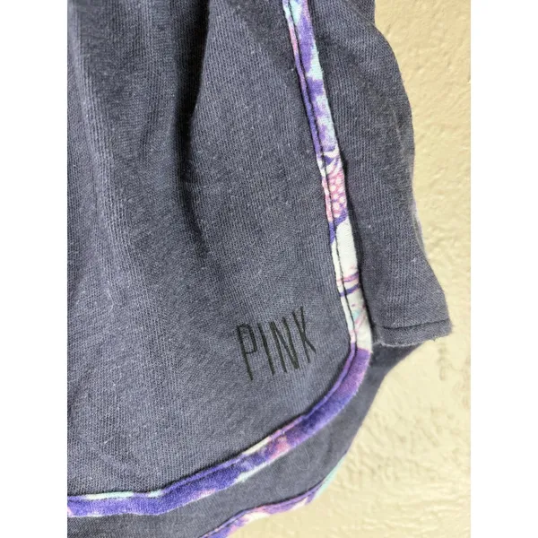 Y2K VS PINK Micro Mini Shorts Size Small Purple Loungewear Preppy Athleisure - Image 4