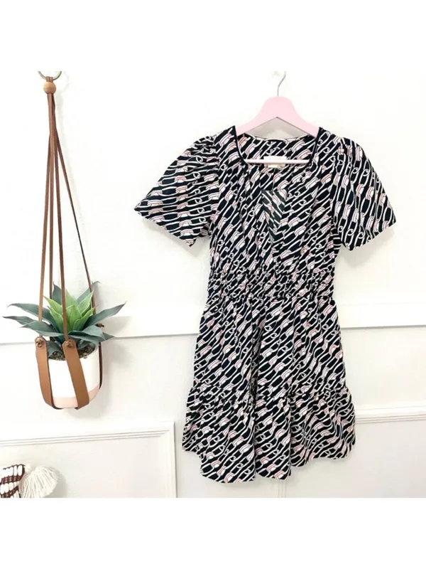 Anthropologie Somerset Mini Dress in Blue Geometric Short Size S - Image 4