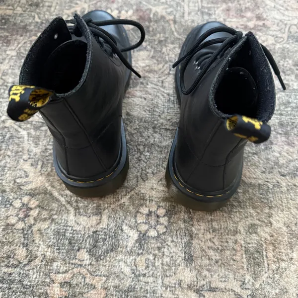 Dr. Martens Luana Black Leather Lace Up Combat Boots AW004 Women US 8 - Image 3