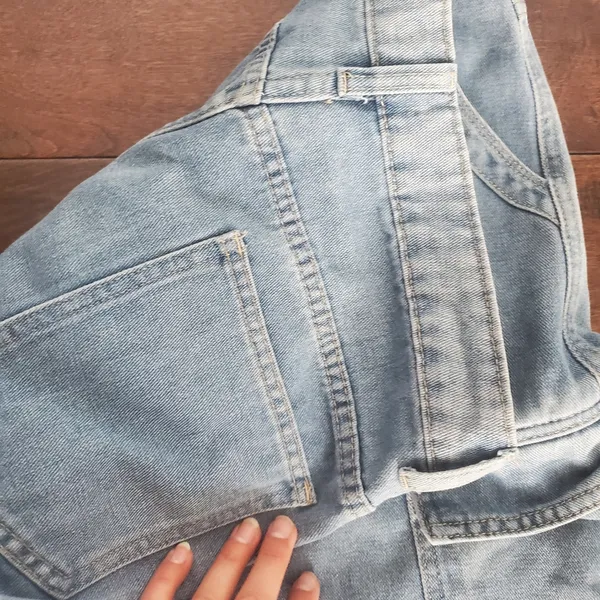 Wide Leg Light Blue Cargo Jeans Size 6-8 High Waist Super Cute - Image 4